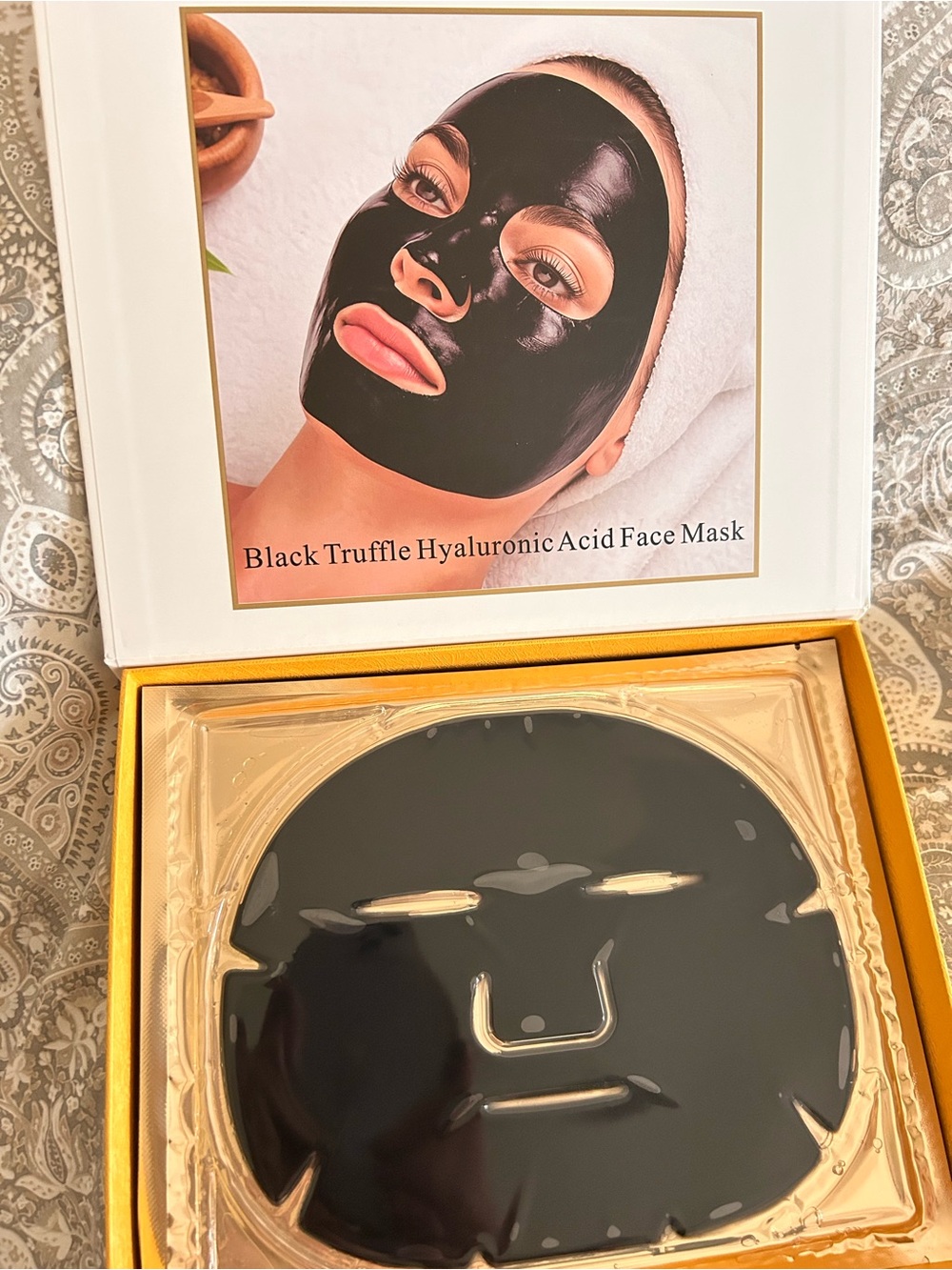 4-Black Truffle Hyaluronic Acid Face Mask - Black Hydrogel Moisture Mask